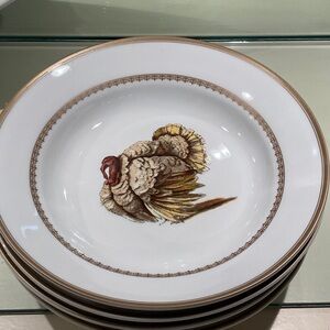 Fabulous, 2012, 4 Williams Sonoma Turkey soup bowls.  Mint, only owner me.